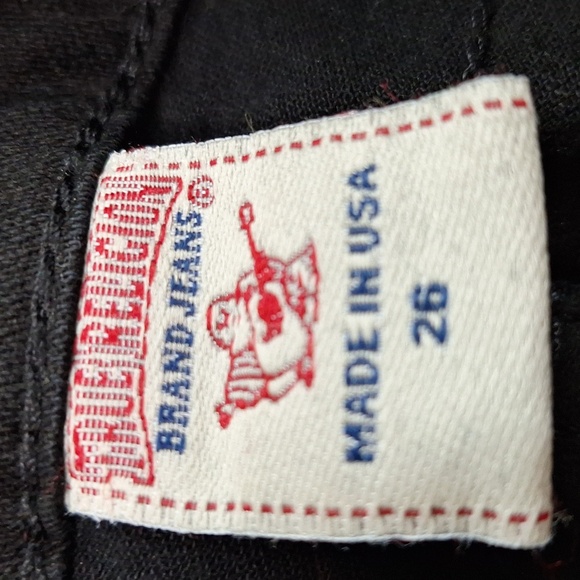 True Religion Black Low Rise Grunge Punk Y2K Distressed Skinny Jeans Size 26 - Picture 7 of 11